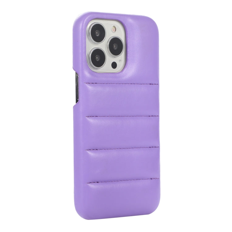For  iPhone 15 Pro Max Down Jacket Airbag Shockproof Phone Case(Purple)