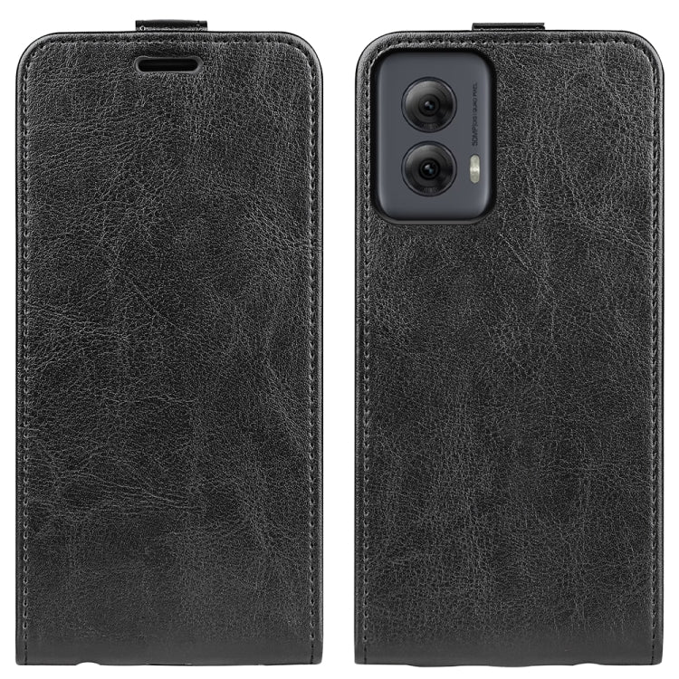 For Motorola Moto G Power 5G 2024 R64 Texture Single Vertical Flip Leather Phone Case(Black)
