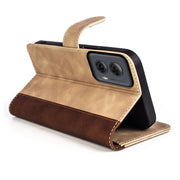 For Motolora Moto G Power 5G 2024 Stitching Horizontal Flip Leather Phone Case(Yellow)