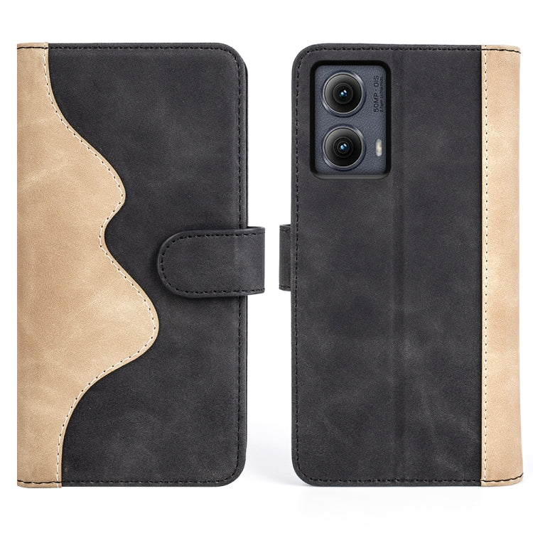 For Motolora Edge 5G 2024 Stitching Horizontal Flip Leather Phone Case(Black)