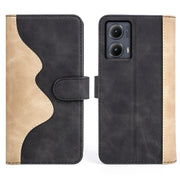 For Motolora Edge 5G 2024 Stitching Horizontal Flip Leather Phone Case(Black)