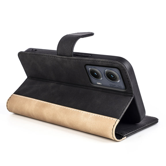 For Motolora Edge 5G 2024 Stitching Horizontal Flip Leather Phone Case(Black)