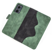 For Motolora Edge 5G 2024 Stitching Horizontal Flip Leather Phone Case(Green)