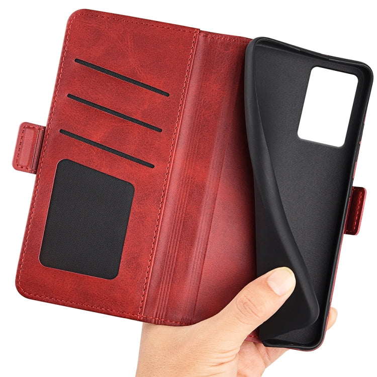 For Motorola Edge 5G 2024 Dual-side Magnetic Buckle Horizontal Flip Leather Phone Case(Red)