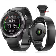 For Garmin Instinct 22mm Titanium Alloy Quick Release Watch Band(Black)