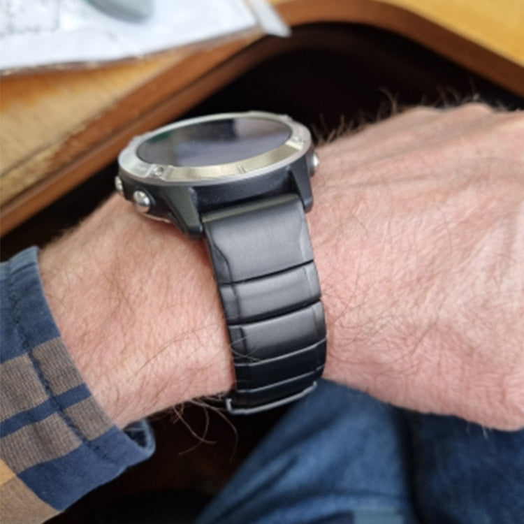 For Garmin Instinct 22mm Titanium Alloy Quick Release Watch Band(Black)