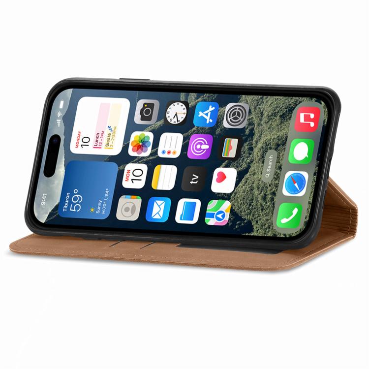 For iPhone 16e Retro Skin Feel Magnetic Flip Leather Phone Case(Brown)