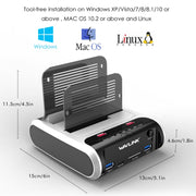 Wavlink ST336A SSD HDD Fast Offline Clone SATA  USB 3.0 External Hard Drive Case(EU Plug)