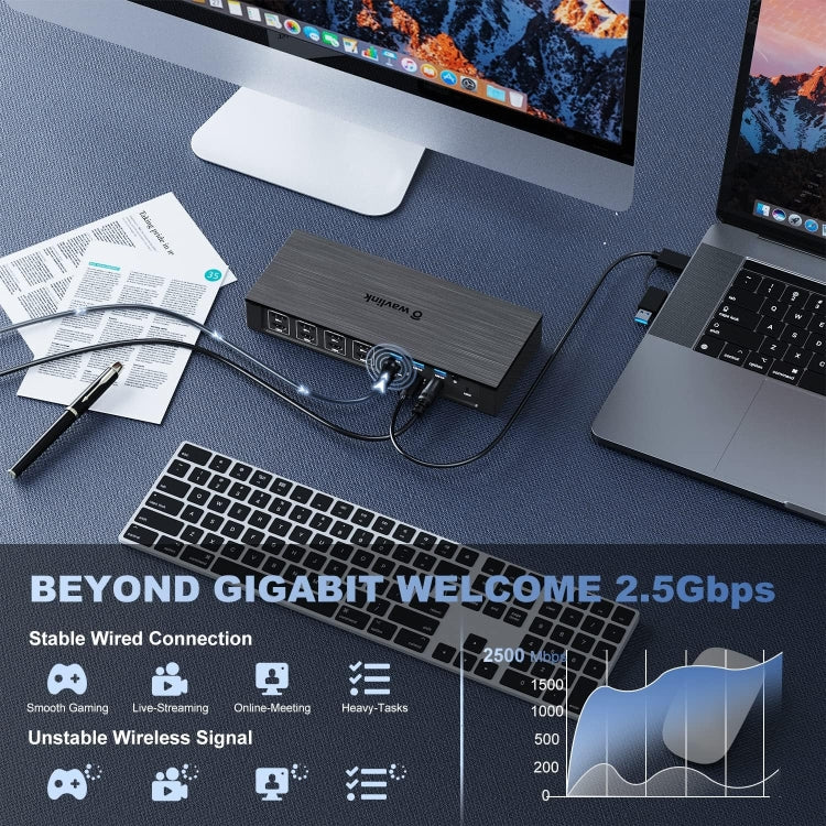 Wavlink UG69PD8 100W PD 18 in 1 Type-C Dock Compatible Type-C Universal Docking Station, Plug:UK Plug