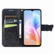 For DOOGEE X98 Pro / X98 Butterfly Love Flower Embossed Leather Phone Case(Black)
