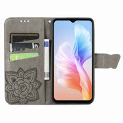 For DOOGEE X98 Pro / X98 Butterfly Love Flower Embossed Leather Phone Case(Grey)