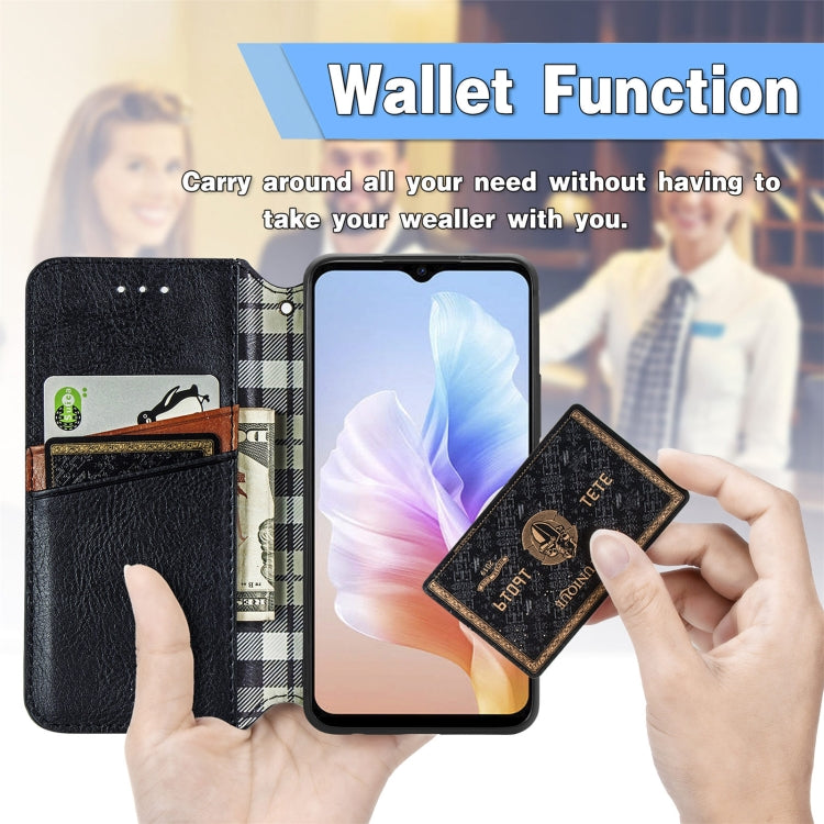 For DOOGEE X98 Pro / X98 Cubic Grid Pressed Magnetic Leather Phone Case(Grey)