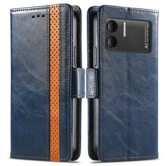 For DOOGEE X98 Pro / X98 CaseNeo Splicing Dual Magnetic Buckle Leather Phone Case(Blue)