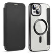 For iPhone 15 Shield MagSafe RFID Anti-theft Leather Phone Case(Black) - iPhone 15 Cases by PMC TechLife | Online Shopping South Africa | PMC TechLife | Buy Now Pay Later Mobicred