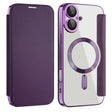 For iPhone 16 Plus Shield MagSafe RFID Anti-theft Leather Phone Case(Purple) - iPhone 16 Plus Cases by PMC TechLife | Online Shopping South Africa | PMC TechLife | Buy Now Pay Later Mobicred