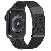 For Apple Watch 6 44mm Milan Double Magnetic Steel Mesh Watch Band(Black)