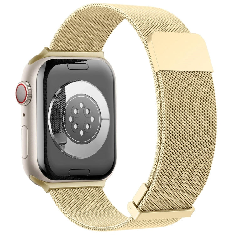 For Apple Watch 4 40mm Milan Double Magnetic Steel Mesh Watch Band(Gold)