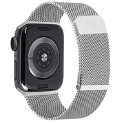For Apple Watch 2 38mm Milan Double Magnetic Steel Mesh Watch Band(Silver)