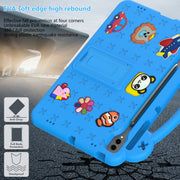 For Samsung Galaxy Tab S9 FE+ 12.4 X610N Handle Kickstand Children EVA Shockproof Tablet Case(Sky Blue)
