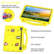 For Samsung Galaxy Tab S9 FE+ 12.4 X610N Handle Kickstand Children EVA Shockproof Tablet Case(Yellow)
