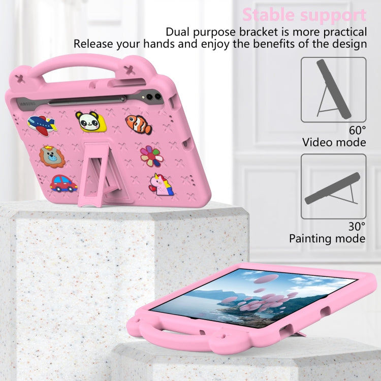 For Samsung Galaxy Tab S9+ 12.4 X810 Handle Kickstand Children EVA Shockproof Tablet Case(Pink)
