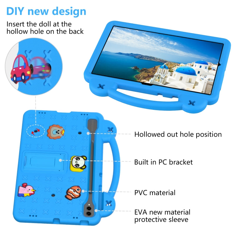 For Samsung Galaxy Tab S9+ 12.4 X810 Handle Kickstand Children EVA Shockproof Tablet Case(Sky Blue)