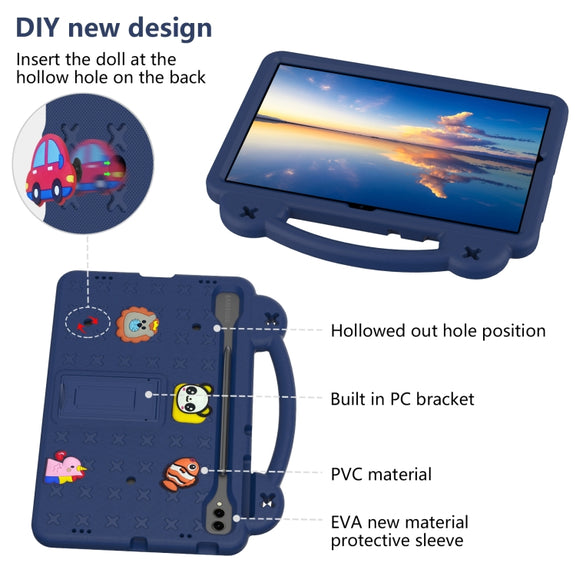 For Samsung Galaxy Tab S10+12.4 X820 Handle Kickstand Children EVA Shockproof Tablet Case(Navy Blue)