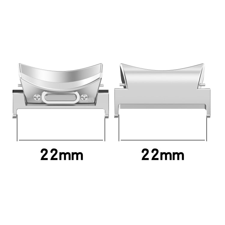 For Samsung Galaxy Watch6 / 6 Classic 22mm 1 Pair Button Style Curved Metal Watch Band Connector(Gold)