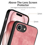 For iPhone 16e Vintage Leather PC Back Cover Phone Case(Pink)