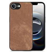 For iPhone 16e Vintage Leather PC Back Cover Phone Case(Brown)