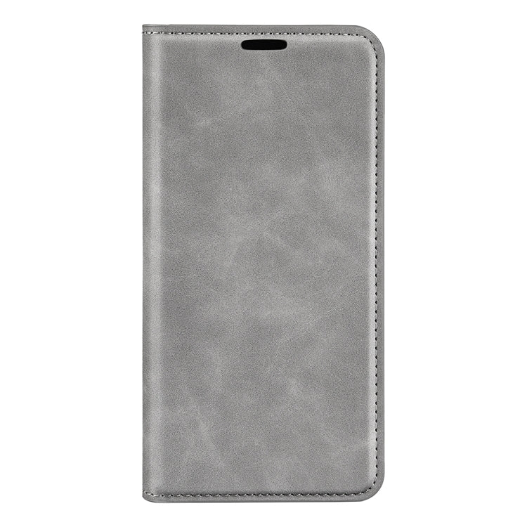For OPPO A38 Retro-skin Magnetic Suction Leather Phone Case(Grey)