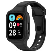 For Redmi Watch 3 Active Integrated Fully Enclosed Silicone Watch Band(Black)