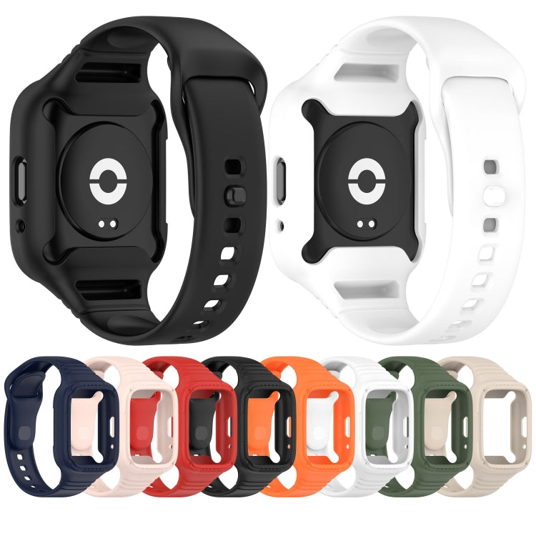 For Redmi Watch 3 Active Integrated Fully Enclosed Silicone Watch Band(Ivory White)