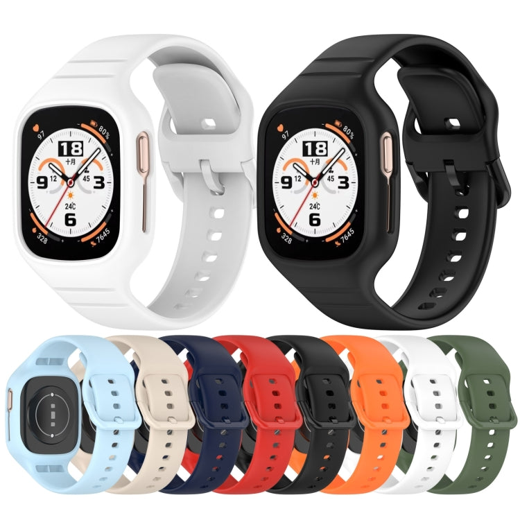 For Honor Watch 4 Integrated Fully Enclosed Silicone Watch Band(White)