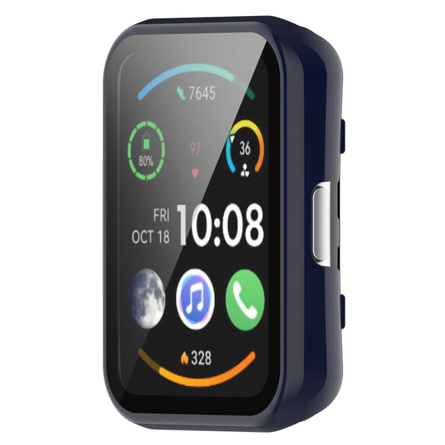 For Huawei Watch Fit New PC + 9H Tempered Film Integrated Watch Protective Case(Blue)