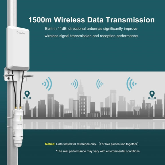 WAVLINK WN570HP2 Outdoor Weatherproof 300Mps WiFi Extender Wireless AP Repeater, Plug:US Plug