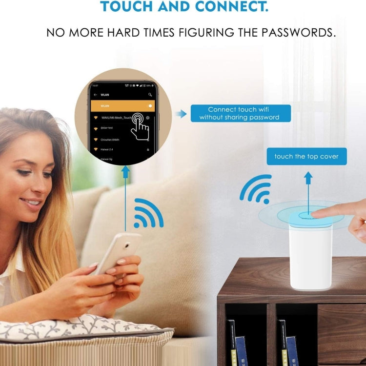 WAVLINK WN551K3 3pcs AC3000 WiFi Wireless Repeater Built-in Antenna Tri-Band Mesh Wireless Router, Plug:UK Plug