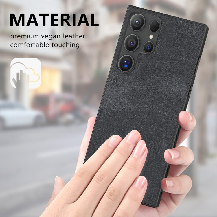 For Samsung Galaxy S25 Ultra 5G Vintage Leather PC Back Cover Phone Case(Black)