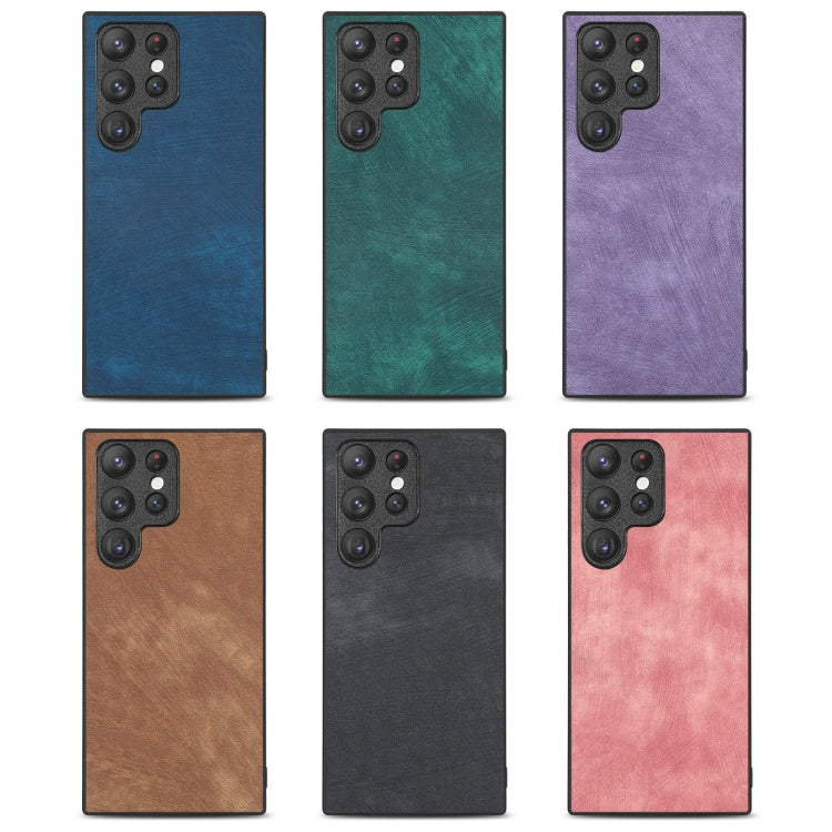 For Samsung Galaxy S25 Ultra 5G Vintage Leather PC Back Cover Phone Case(Pink)