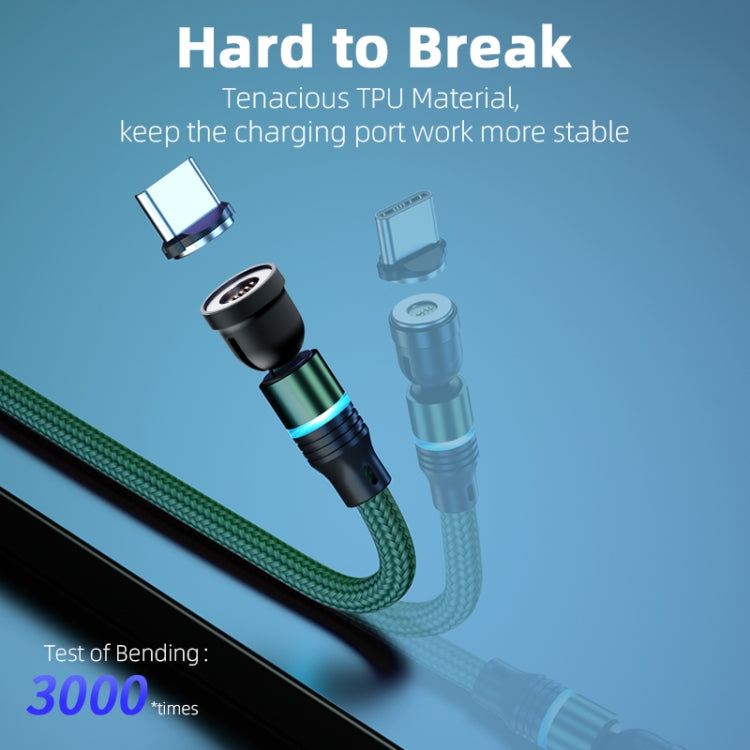 ENKAY 3 in 1 3A USB to Type-C / 8 Pin / Micro USB Magnetic 540 Degrees Rotating Fast Charging Cable, Length:1m(Purplele)