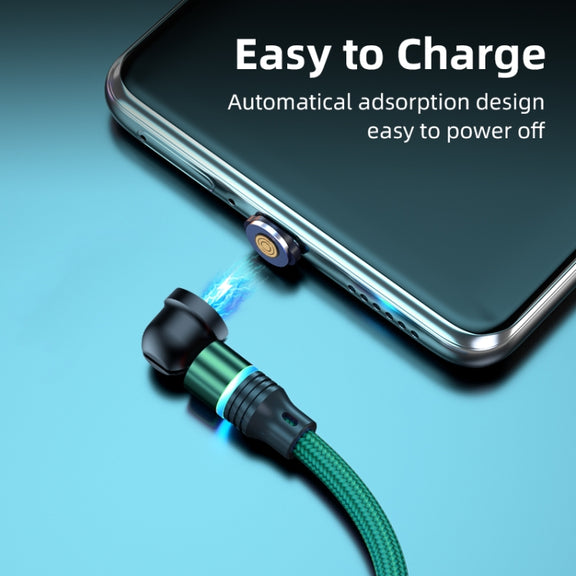 ENKAY 3 in 1 3A USB to Type-C / 8 Pin / Micro USB Magnetic 540 Degrees Rotating Fast Charging Cable, Length:1m(Purplele)