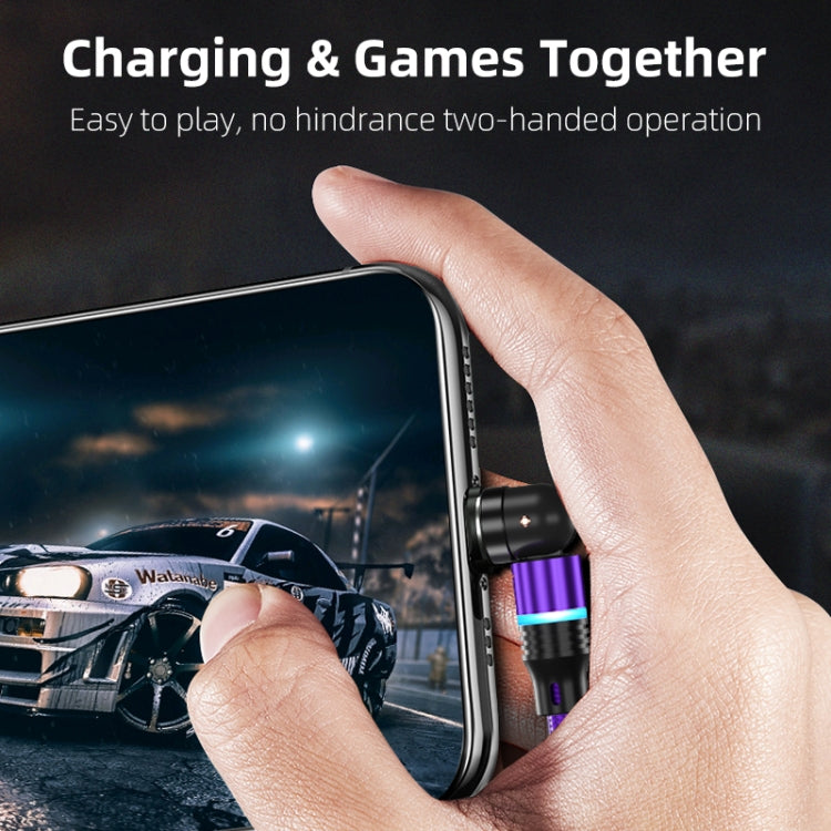 ENKAY 3 in 1 2.4A USB to Type-C / 8 Pin / Micro USB Magnetic 540 Degrees Rotating Charging Cable, Length:1m(Black)
