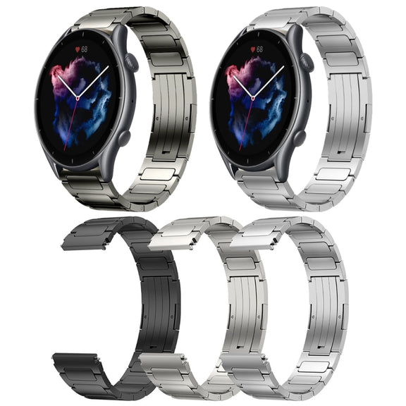 For Amazfit GTR 3 22mm I-Shaped Titanium Alloy Watch Band(Black)
