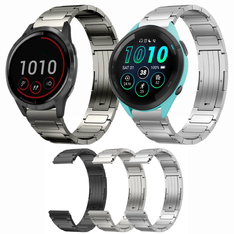 For Garmin Forerunner 255 22mm I-Shaped Titanium Alloy Watch Band(Grey)