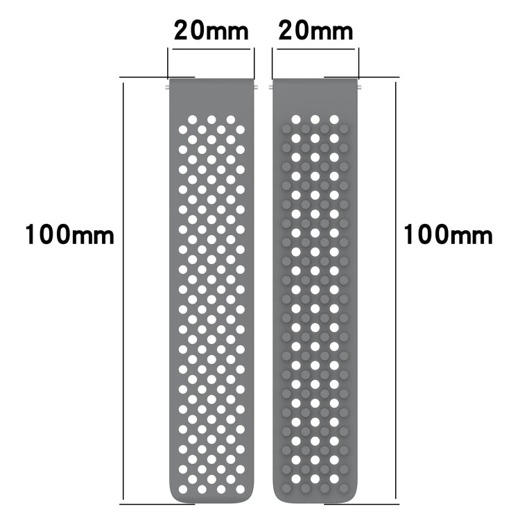 For Garmin Forerunner 245 20mm Holes Breathable 3D Dots Silicone Watch Band(Lime Green)