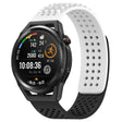 For Huawei Watch GT Runner 22mm Holes Breathable 3D Dots Silicone Watch Band(White+Black) - Watch Bands by PMC TechLife | Online Shopping South Africa | PMC TechLife