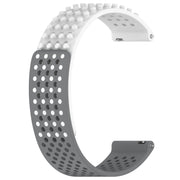 For Huawei Watch GT Runner 22mm Holes Breathable 3D Dots Silicone Watch Band(White+Grey)