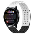 For Huawei Watch 3 22mm Holes Breathable 3D Dots Silicone Watch Band(White+Black) - Watch Bands by PMC TechLife | Online Shopping South Africa | PMC TechLife