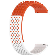 For Huawei Watch 3 22mm Holes Breathable 3D Dots Silicone Watch Band(Orange+White)