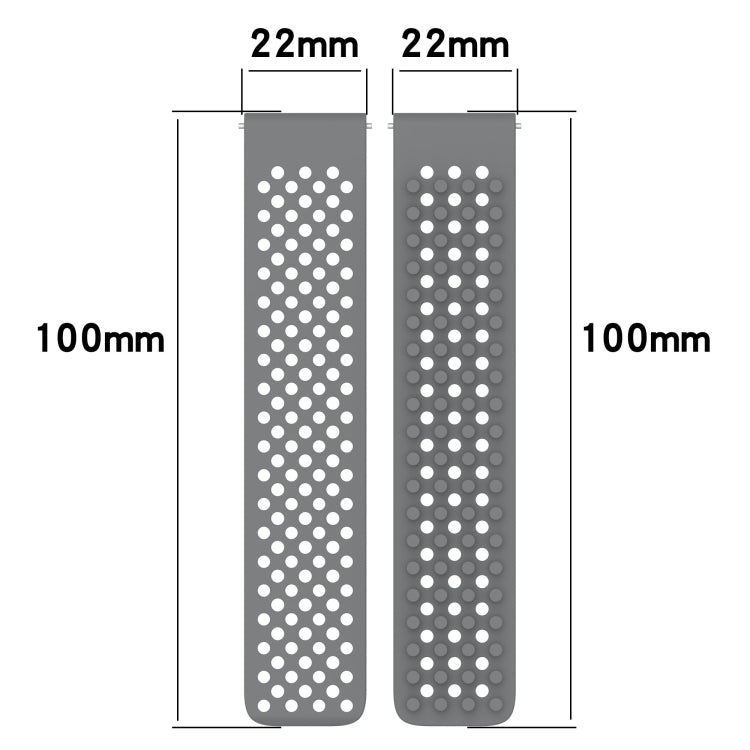 For Honor Watch GS Pro 22mm Holes Breathable 3D Dots Silicone Watch Band(White)